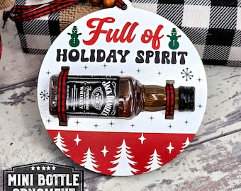 Jack Daniels or Fireball Mini Bottle Christmas Ornament – Perfect for Whiskey Lovers!