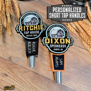 Short Tap Handle-Barn Edition-Personalized Custom Beer Tap with Chalkboard, Perfect for Under Counter or Tight Spaces