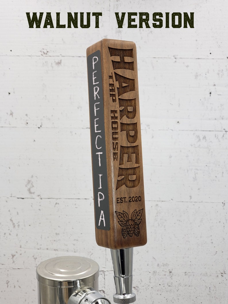 Custom Beer Tap Handle-Laser Engraved with Chalkboard Tap House Edition Personalized Keg Tap image 5