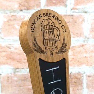 Personalized Custom Beer Tap Handle with Chalkboard Insert - Wood Stein Edition- Kegerator Tap Handle