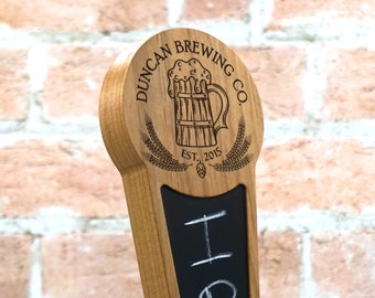 Personalized Custom Beer Tap Handle with Chalkboard Insert - Wood Stein Edition- Kegerator Tap Handle