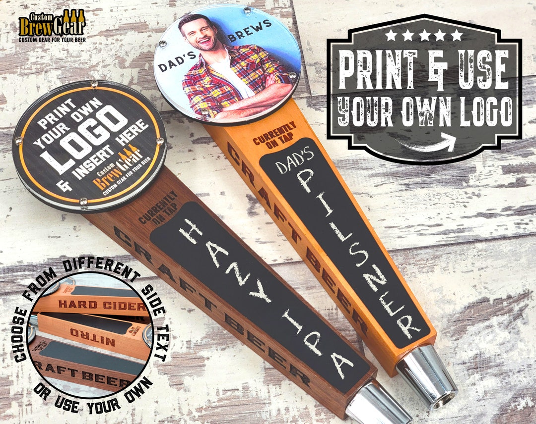 Beer Tap Handle With Changeable Logo & Chalkboard Customize Your