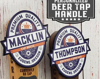 Custom Beer Tap Handle-Classic Logo Edition - Personalized Kegerator Tap, Custom Beer Gift