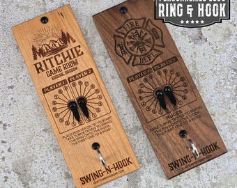 Personalized Ring & Hook Game –Custom Engraved with Scoreboard and Custom Logo