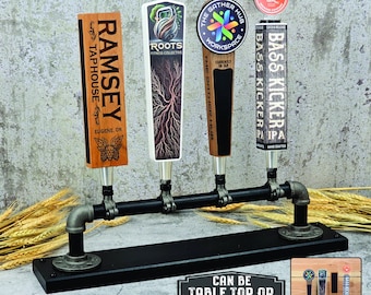 Rustic Black Pipe Tap Handle Display