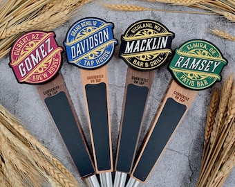 Custom Beer Tap Handle – Banner Edition | Personalized Kegerator Pull | Home Bar Decor | Bar Gift | Engraved Wood Tap Handle