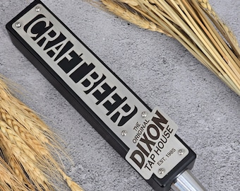 Custom Tap Handle – Black Stainless Edition | Personalized Chalkboard Beer Tap