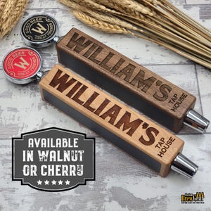Custom Beer Tap Handle with Topper-Laser Engraved with Chalkboard - Personalized Keg Tap