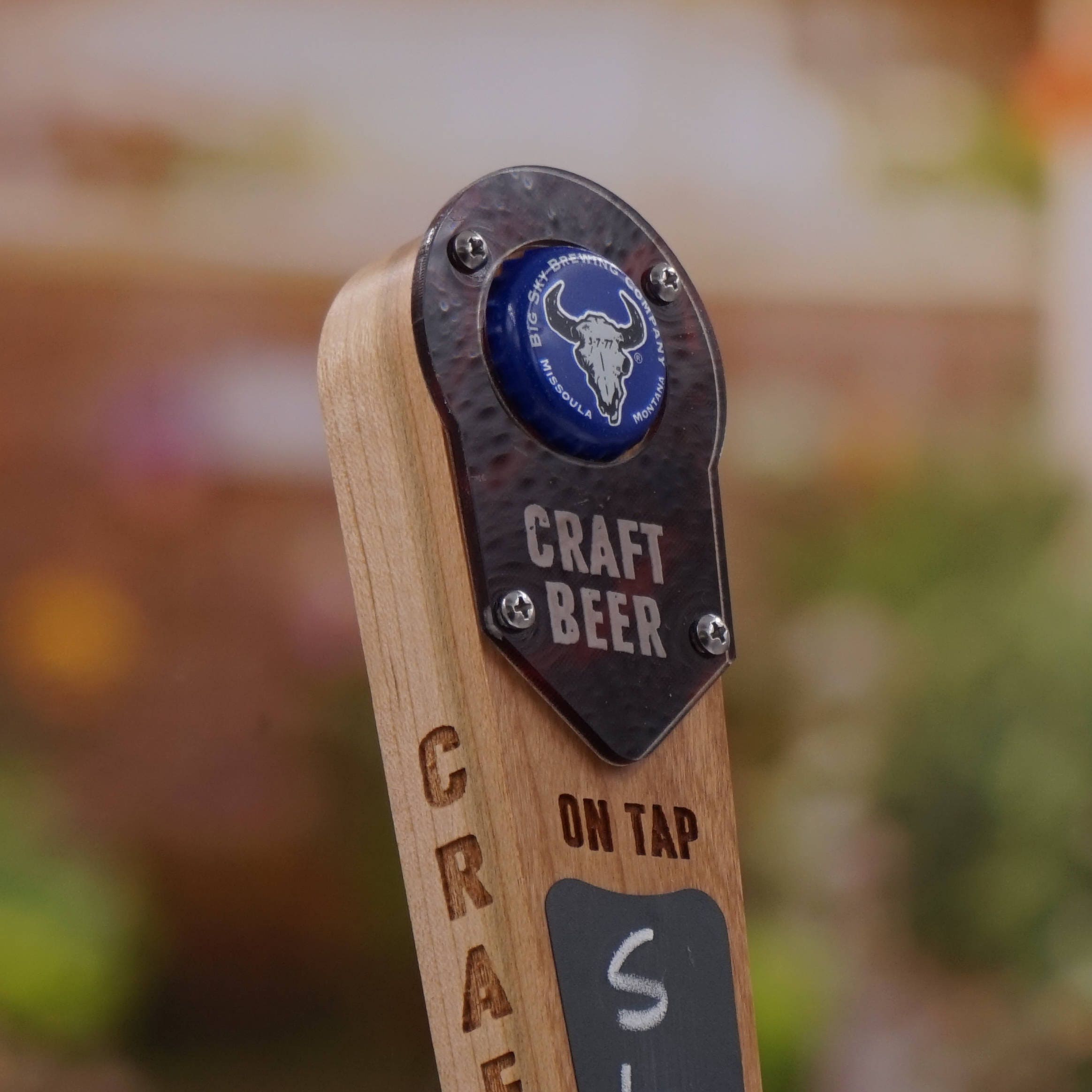 Magnetic Bottle Cap Beer Tap Handle with Chalkboard- Custom Engraved Sides ...