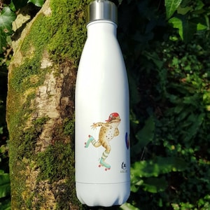 500ml Water Bottle &quot;Hop, crawl, run!&quot; Common Frog, Common Toad and Natterjack Toad with donation to ARG UK charity