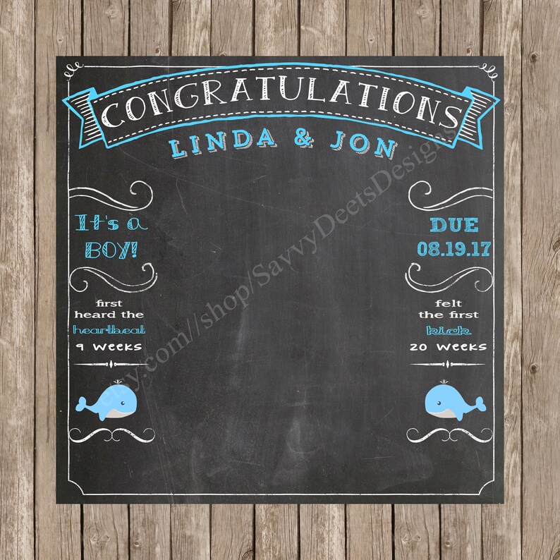 Complete Custom Chalkboard Baby Shower Photo Backdrop Etsy