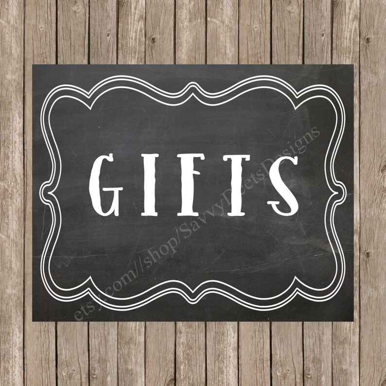 Chalkboard Wedding Gifts Sign Printable Digital File Etsy
