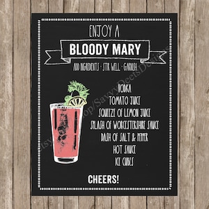 Bloody Mary Bar Sign Free Printable