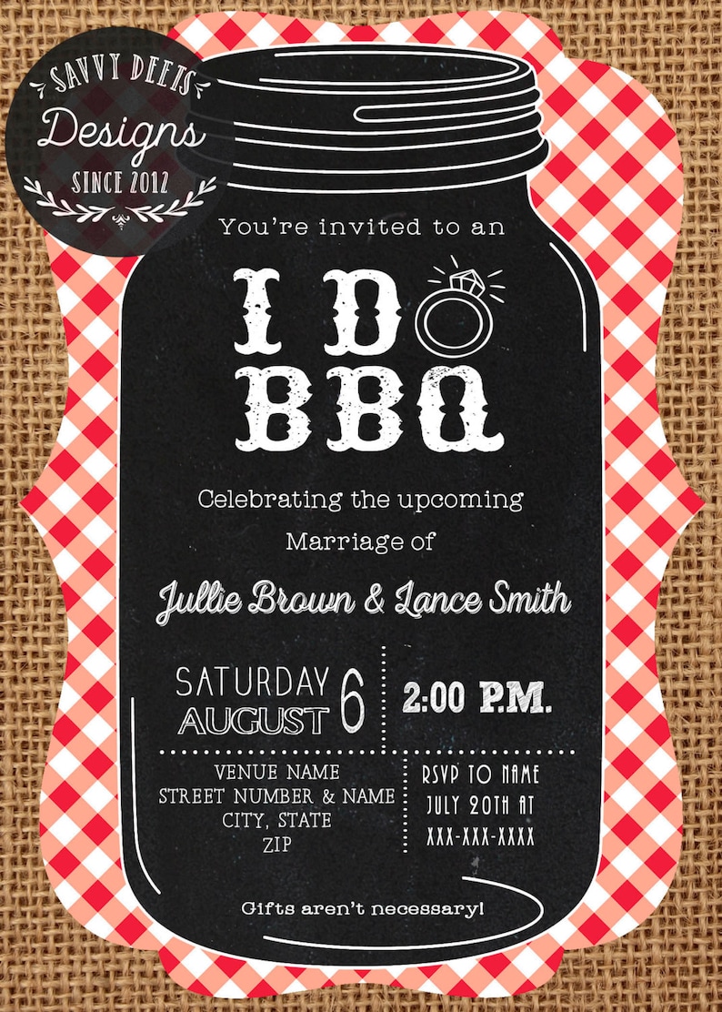 I Do BBQ Invitation Printable I do bbq invite Engagement | Etsy