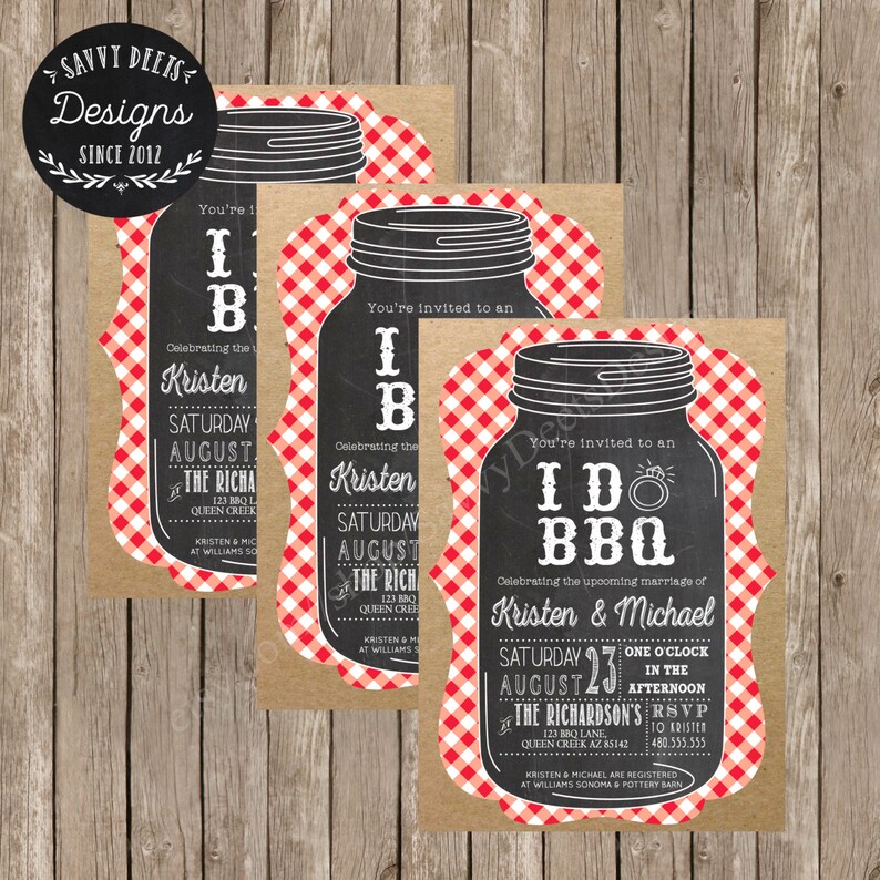 I Do Bbq Invitation Printable I Do Bbq Invite Engagement Etsy