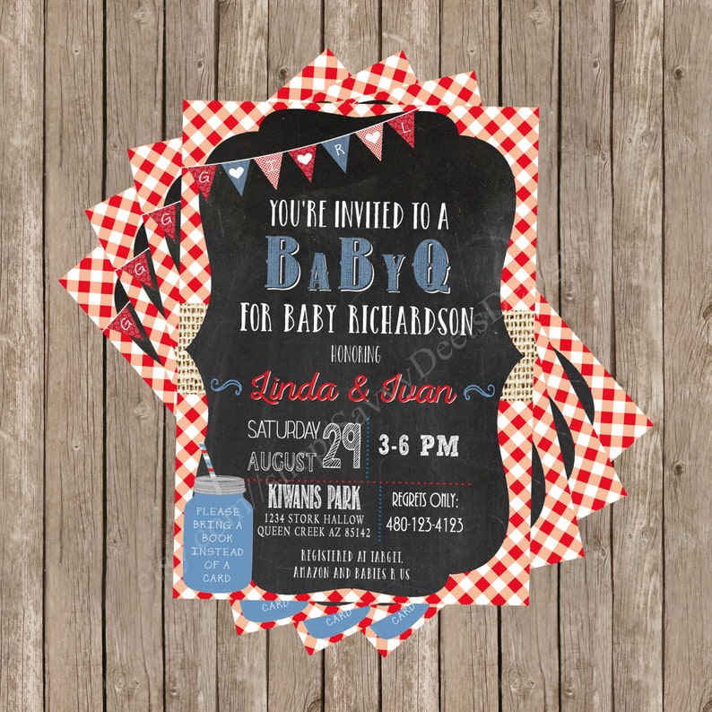Baby Q Invitation baby q invite Family Baby Shower | Etsy