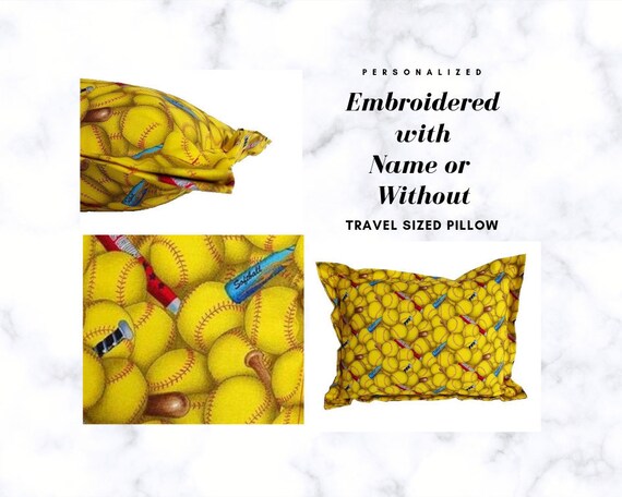 Personalized Softball Travel Size Car Pillow Embroidered Etsy