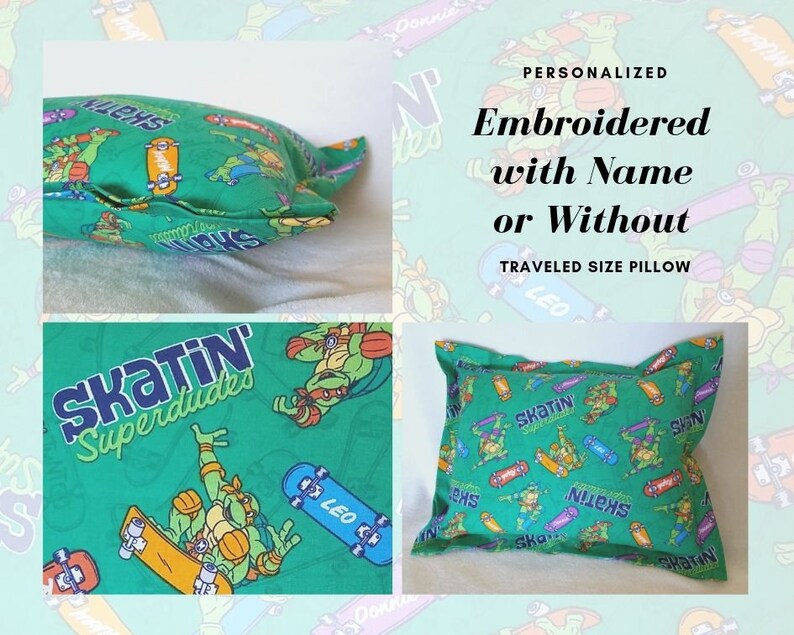 Personalized Toddler Ninja Turtle Bed Throw Pillow Child Etsy