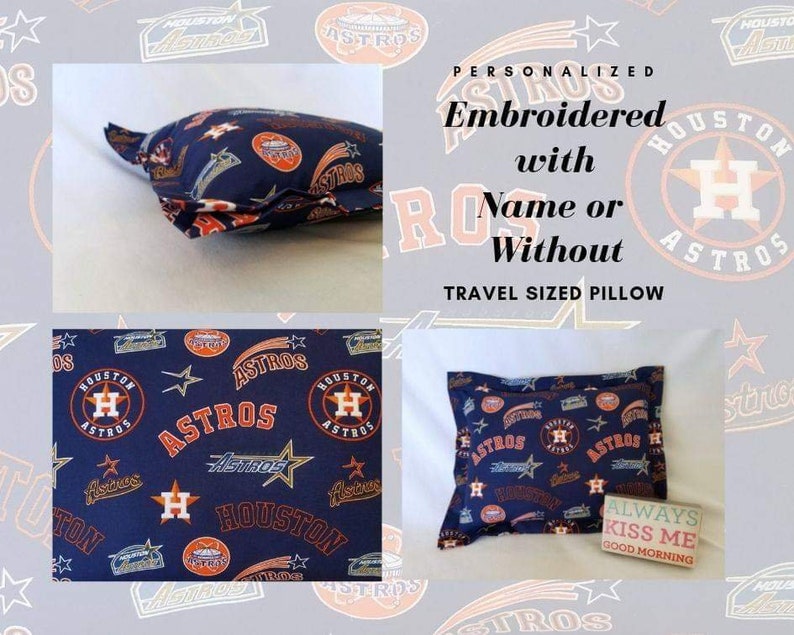 Houston Astros Baseball Fabric Personalized Pillow