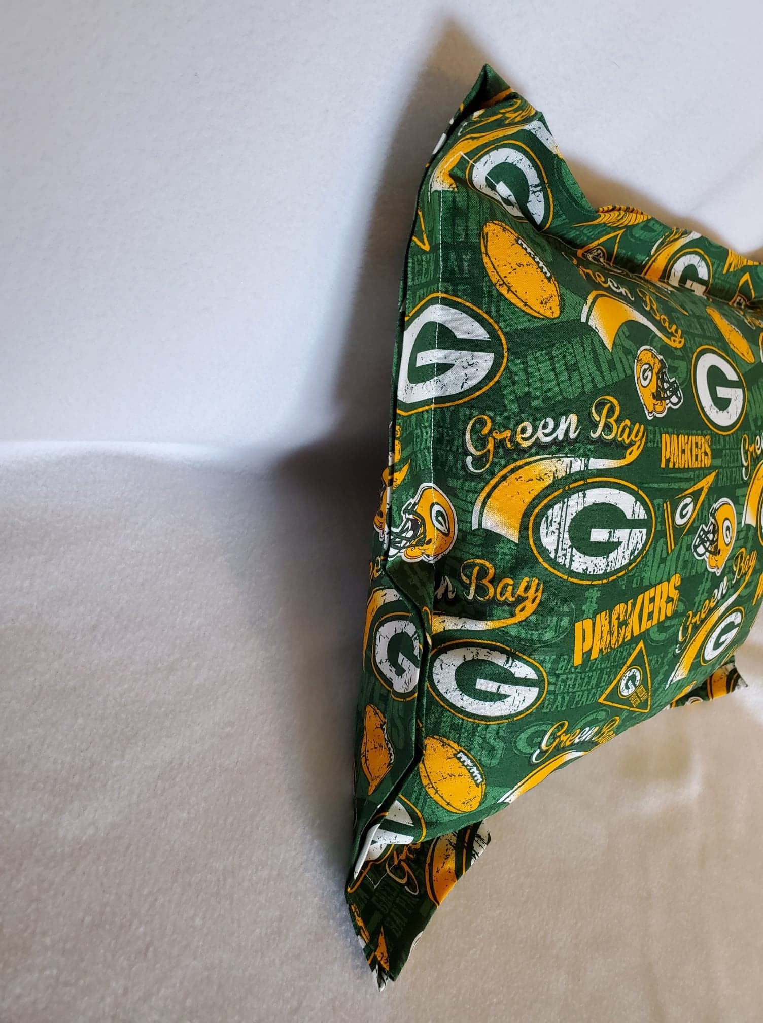 Green Bay Pillow, Toddler Travel Nap Pillow, Packers Retro Home Decor