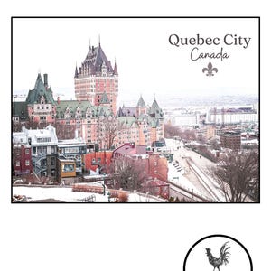 Quebec City Photo Poster, Canada wall art,Historic Hotel Art Print, Digital Art, Quebec Printable, Upper Town, Fairmont le chateau Frontenac