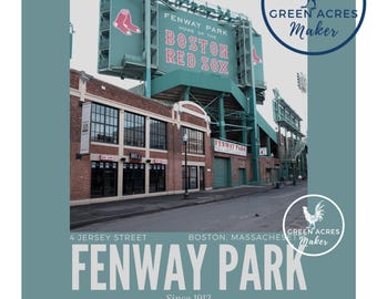 Boston Red Sox Fenway Park Photo Poster, Boston wall art, Fenway Art Print, Massachusetts Photo, MLB Decor, East Coast, Mod Baseball Art