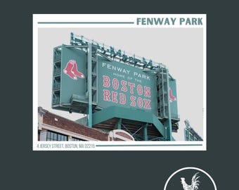 Boston Red Sox Fenway Park Photo Poster, Boston wall art, Fenway Art Print, Massachusetts Photo, MLB Decor, East Coast, Mod Baseball Art