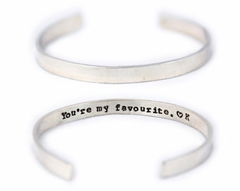 Secret Message Hidden Message Sterling or Aluminium cuff bracelet  - Memorial Gift, Wedding Gift, Mother Daughter, Significant Other Gift