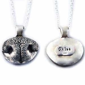 Silber 3D Nasenabdruck Anhänger an einem Schlüsselbund oder einer Halskette - Ihr Hund ist echter Nasenabdruck, Haustier Schmuck, Haustier Schmuck