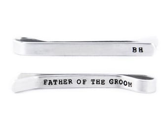 3" Aluminum Custom Made Men's Tie Clip - Father Gift, Grandfather, Boyfriend, Groomsmen, Anniversary, Graduation - Gift for him gift for dad