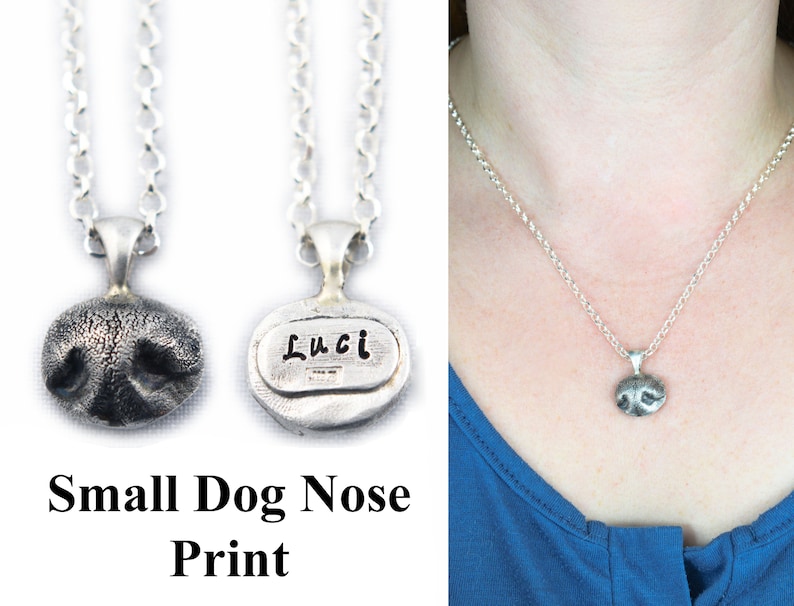 3D Silver Dog Nose Print Pendant on a keychain or necklace Etsy
