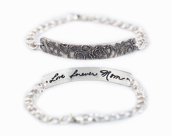 Design and Hidden Handwriting Bracelet - Actual Handwriting Jewelry - Signature Jewelry - Memorial Jewelry - Gift for Her handwriting
