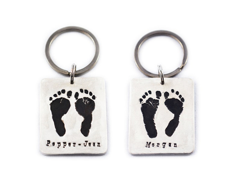 Handprint Keychain and or Footprint Keychain With a Sterling Etsy