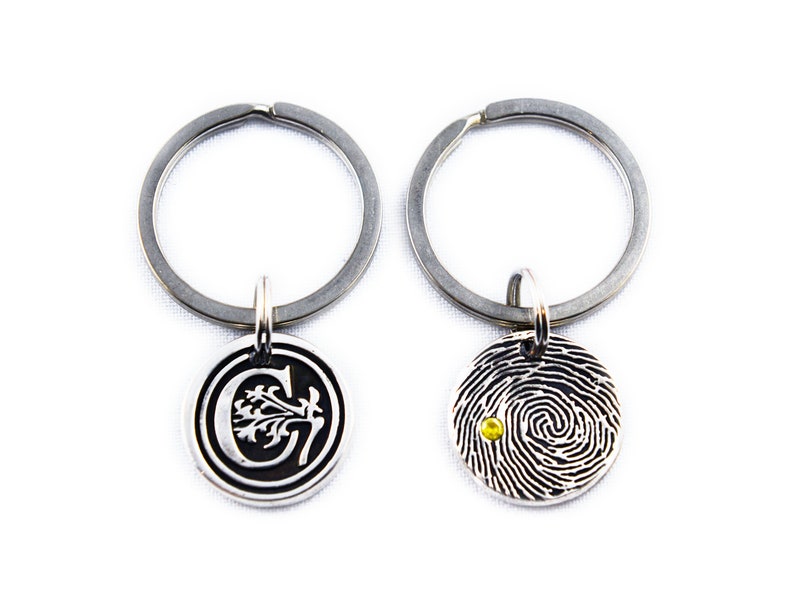 Fingerprint Necklace Fingerprint Jewelry Monogram Necklace Etsy