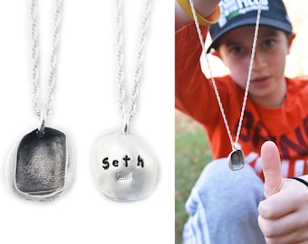 Fingerprint Jewelry, Fingerprint Necklace, Fingerprint Pendant - Mom Gift