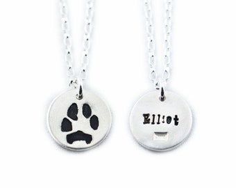Fine Silver Pet Paw Print Necklace – Custom Memorial Jewelry