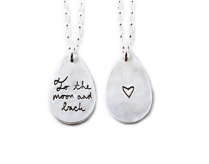 Memorial Jewelry Signature Necklace Your Loved One's Actual Writing or Signature on a Tear Drop Silver Pendant Handwriting Jewelry image 8