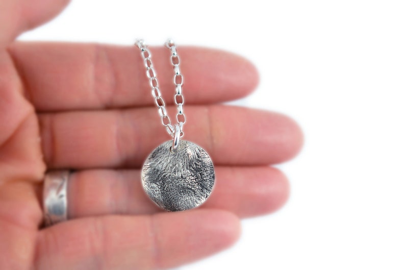 Sterling Silver Dog Paw Print Necklace, Pet Memorial Jewelry image 2