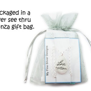 Memorial Jewelry Signature Necklace Your Loved One's Actual Writing or Signature on a Tear Drop Silver Pendant Handwriting Jewelry image 9