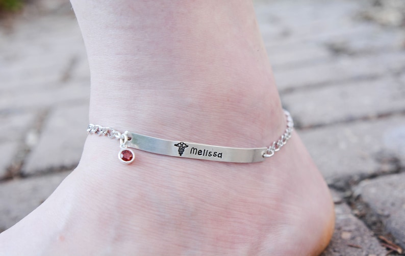 Medical Alert Anklet Medical Alert ID Anklet Medical Alert Etsy Canada