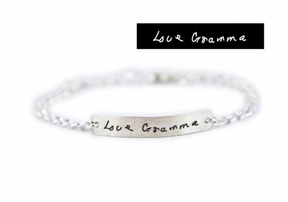Custom Sterling Silver Handwriting Bracelet – Memorial Signature Jewelry