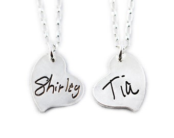 Signature Necklace – Fine Silver Handwriting Memorial Pendant