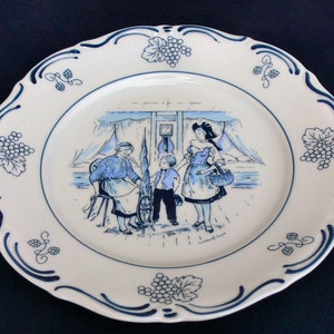 Vintage Winterling Plate Decorated by LES Porcelaine with Engel Decor circa 1950