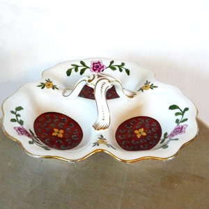 Jean Boyer Hors D&#39;Oevres Dish Decorated by F Quinque 1920-1930, Limoges Porcelain