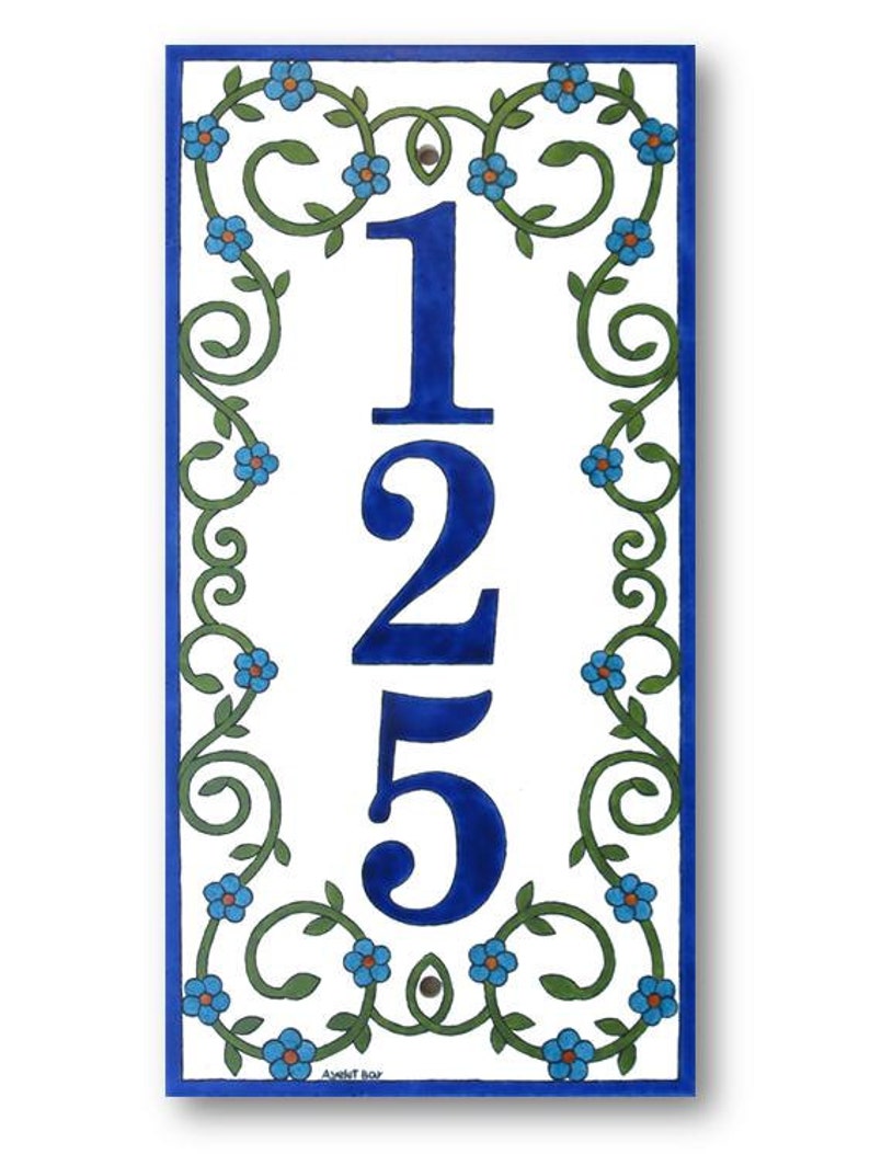 Outdoor Vertical House Numbers Plaque Address Sign Custom Etsy