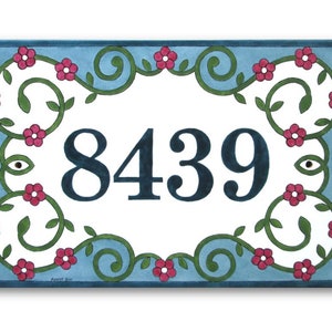 Ceramic Address Sign, House Numbers Tile, Custom Address Numbers, Personalized House Sign