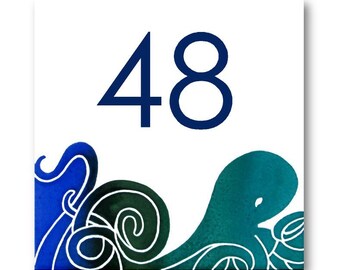 Beach cottage sign with Octopus, Custom beach house numbers, Address plaque, Beach house sign, Address numbers