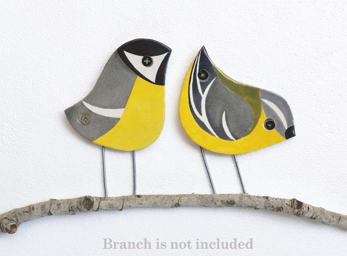 Birds Wall Art Ceramic Garden Decor Outdoor Wall Art Bird Etsy