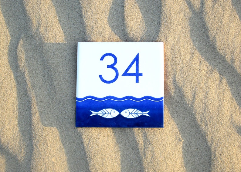 House numbers plaque Custom beach house numbers with seahorse Address numbers Beach house sign