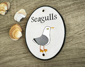 Custom ceramic sign, Oval house sign, Personalized house plaque, Handmade home tile